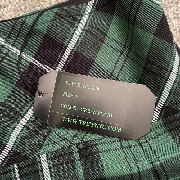 NWT Tripp Nyc Goth Plaid Pleated Mini Skirt - Picture 4 of 5